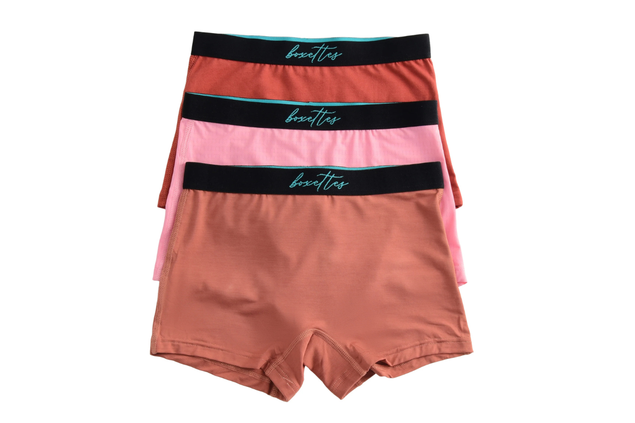 3-Parti Pack Girls Boxer Briefs Sampler (cotton, nylon mesh and modal)
