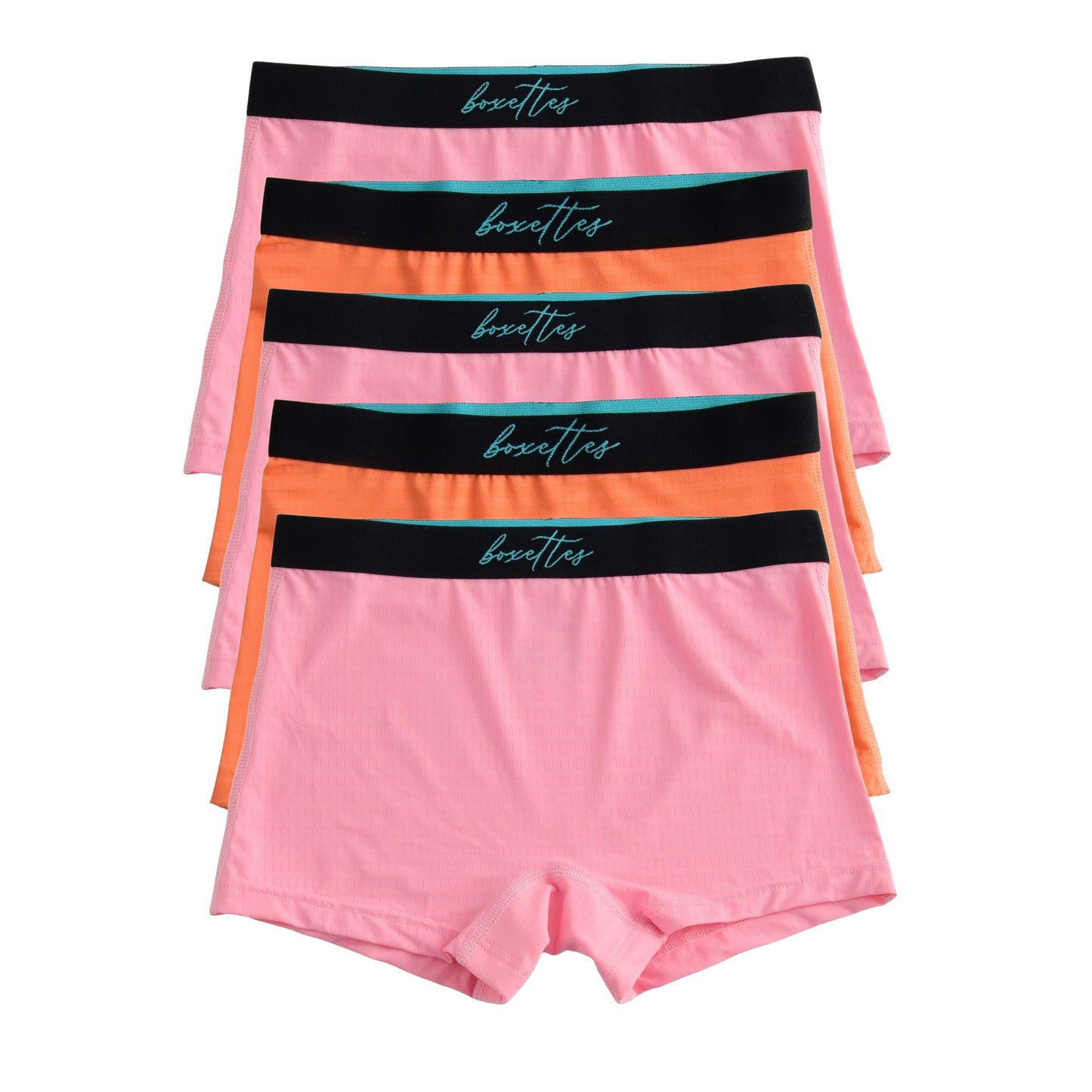 Girls' Nylon Mesh Athletic Boxer Briefs, 5-pack