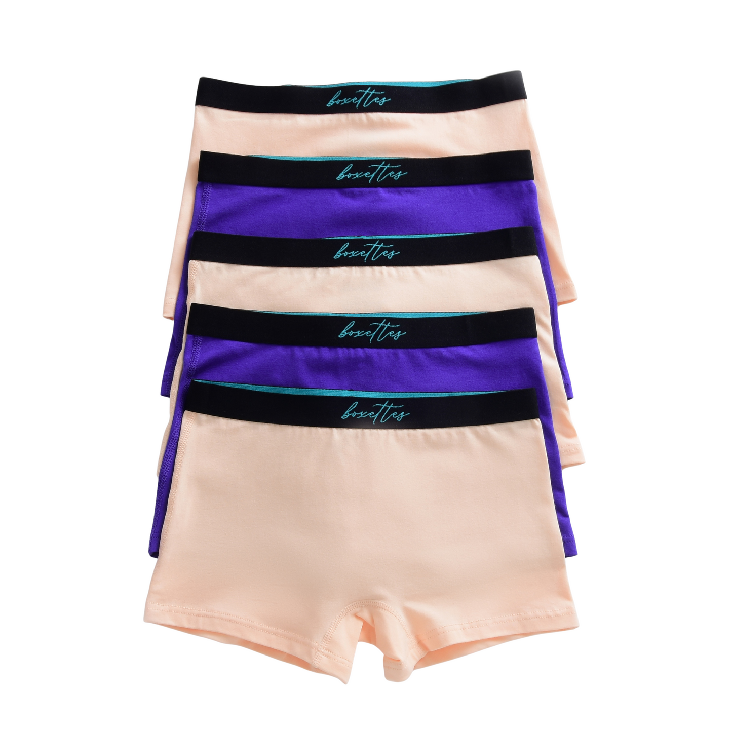 Girls' Cotton Boxer Briefs, 5-pack