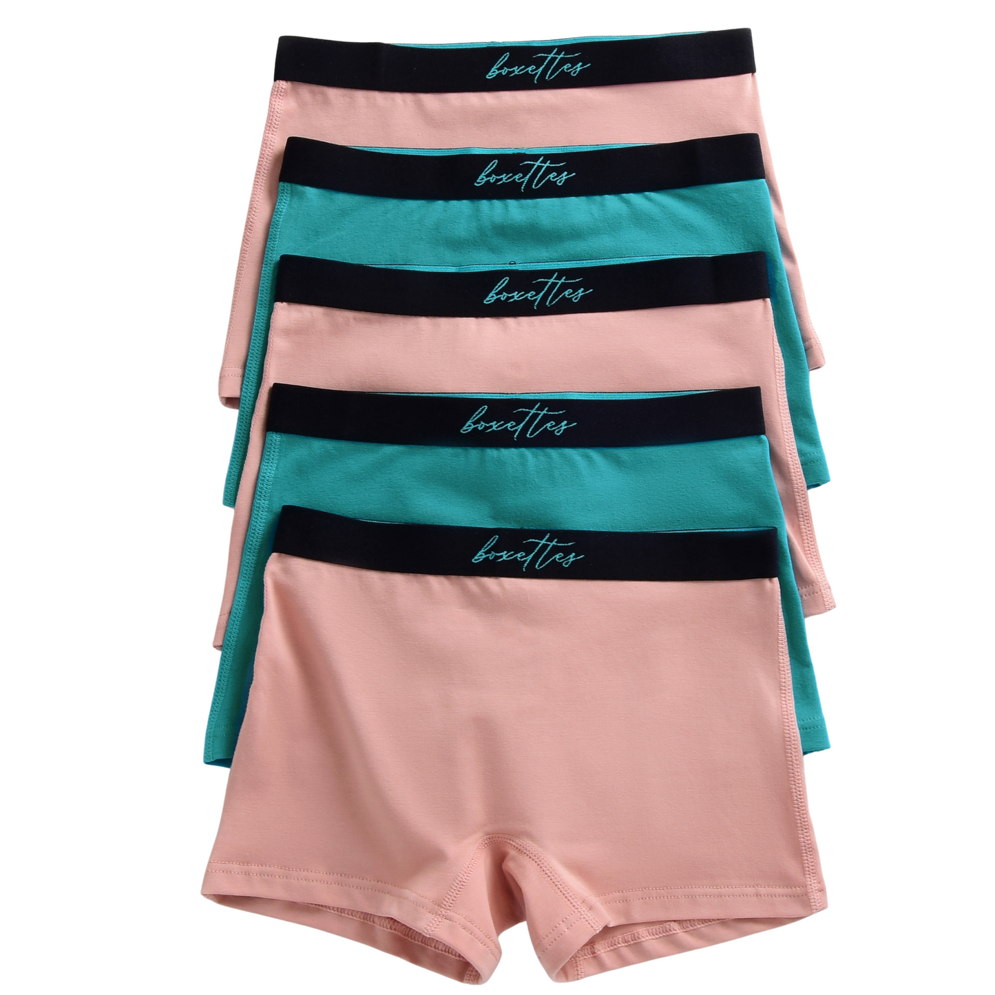 Girls' Cotton Boxer Briefs, 5-pack