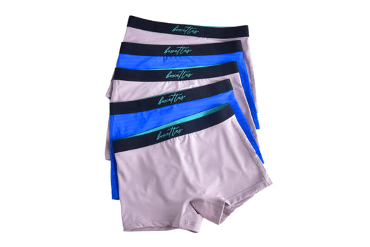 Girls' Nylon Mesh Athletic Boxer Briefs, 5-pack