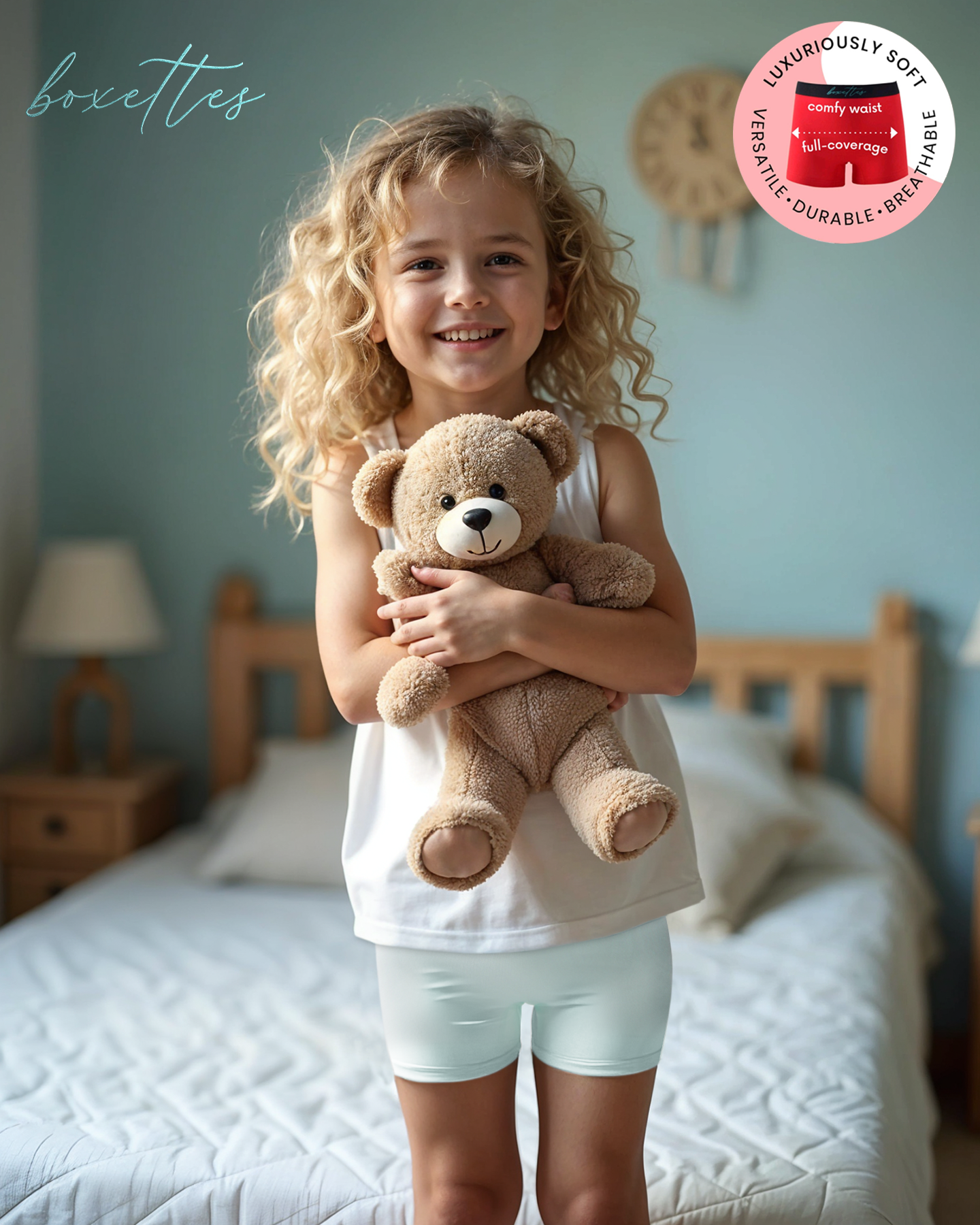 3-Parti Pack Girls Boxer Briefs Sampler (cotton, nylon mesh and modal)