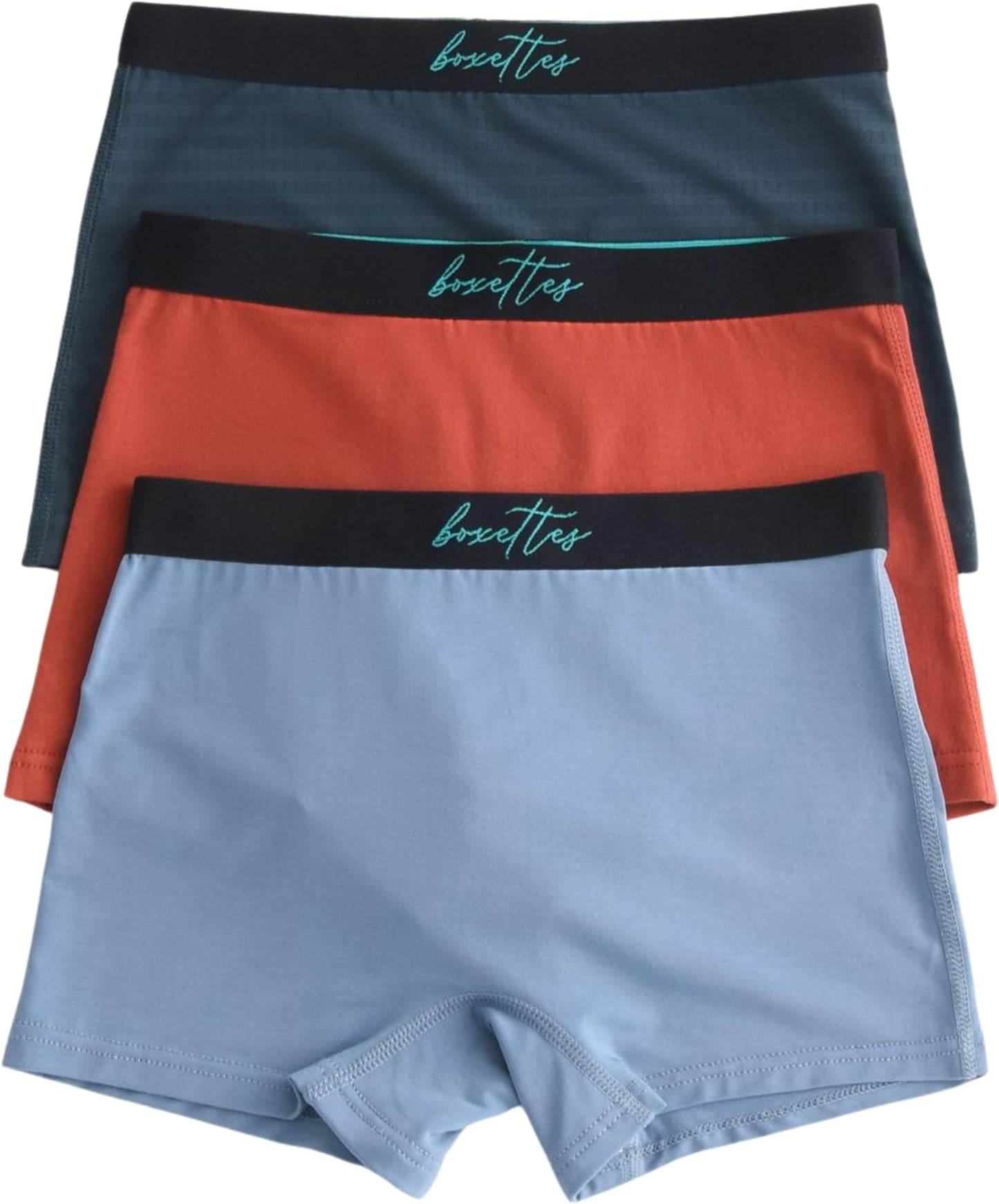 3-Parti Pack Girls Boxer Briefs Sampler (cotton, nylon mesh and modal)