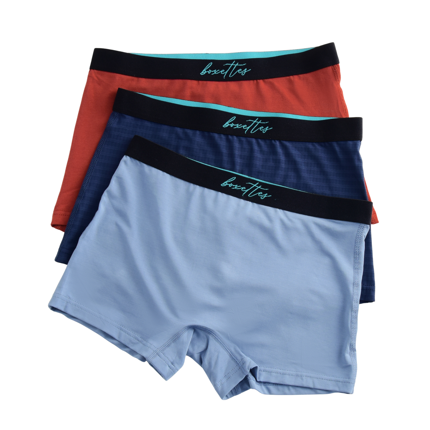 3-Parti Pack Girls Boxer Briefs Sampler (cotton, nylon mesh and modal)