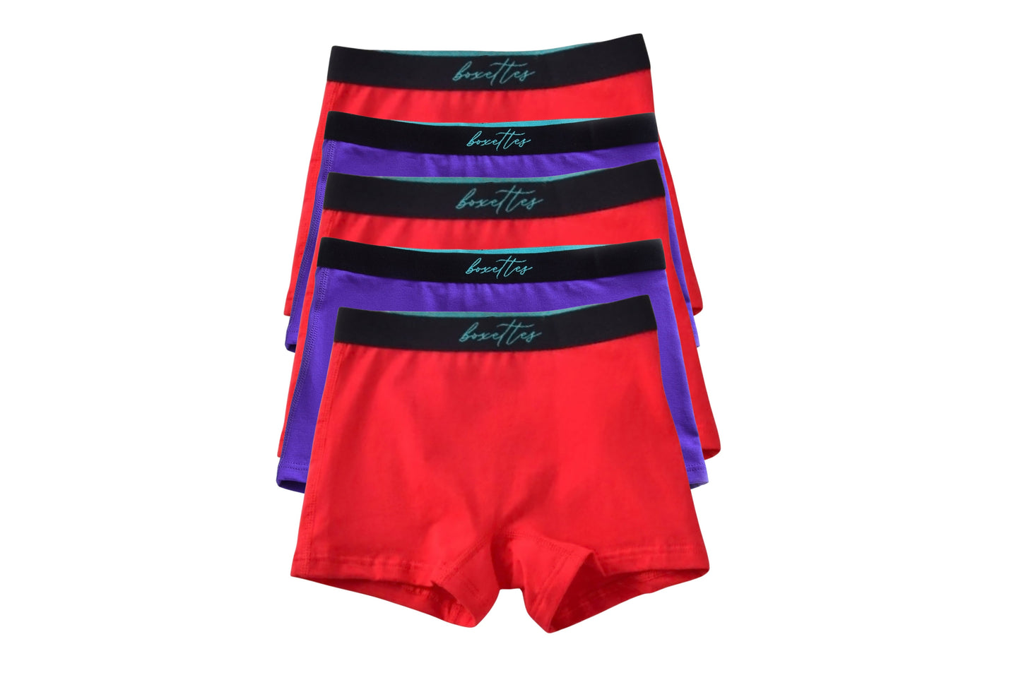 Girls' Cotton Boxer Briefs, 5-pack