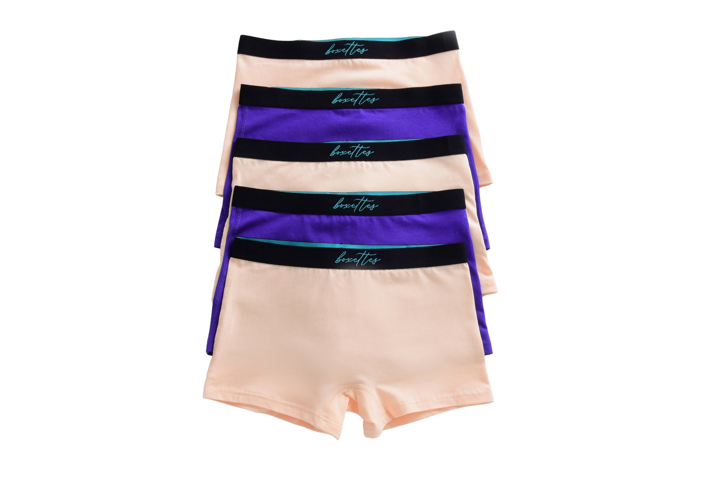 Girls' Cotton Boxer Briefs, 5-pack