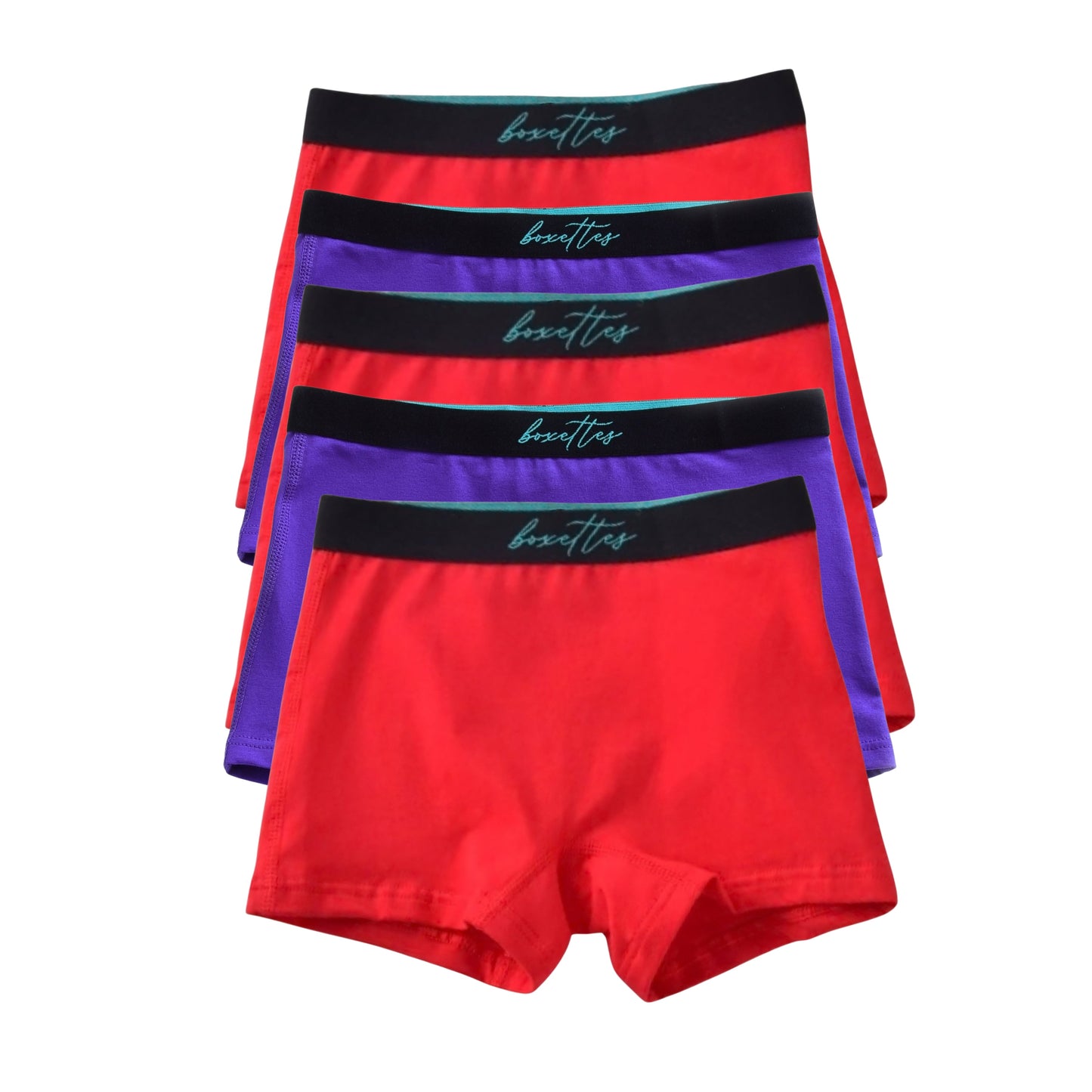 Girls' Cotton Boxer Briefs, 5-pack