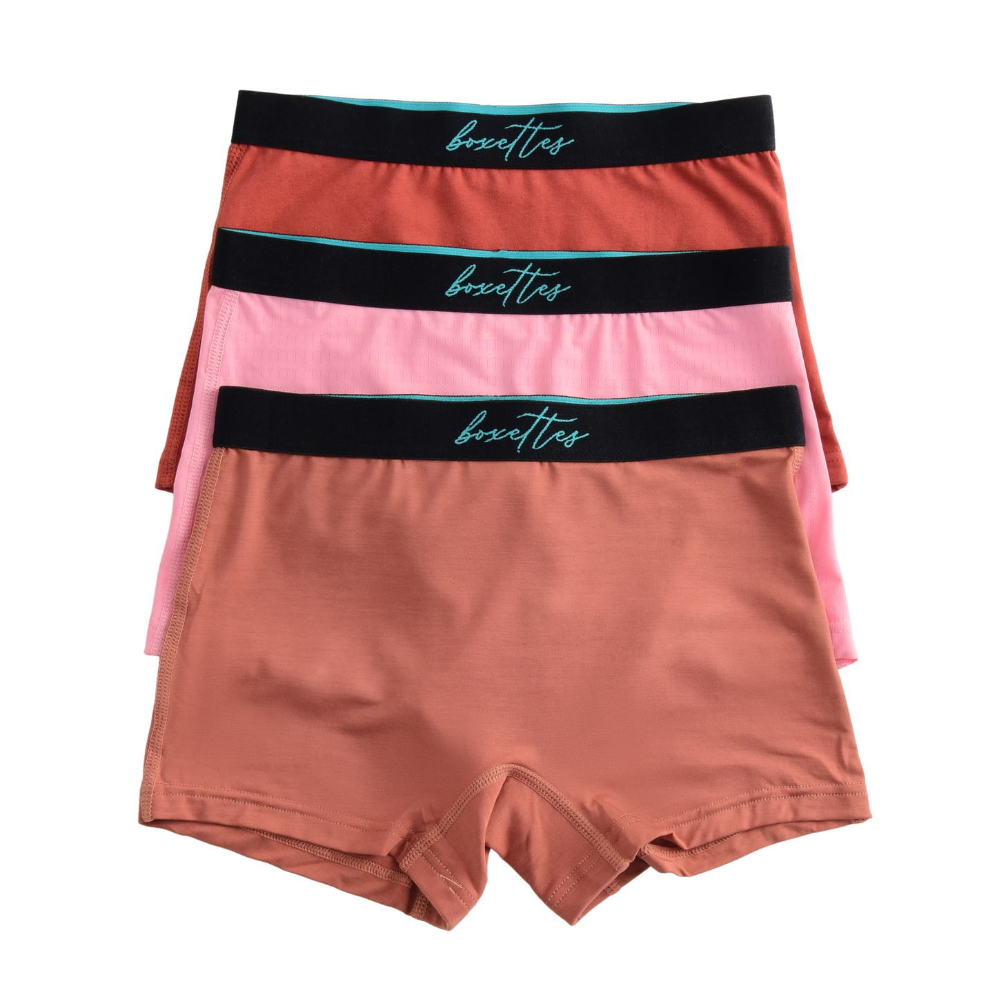 3-Parti Pack Girls Boxer Briefs Sampler (cotton, nylon mesh and modal)