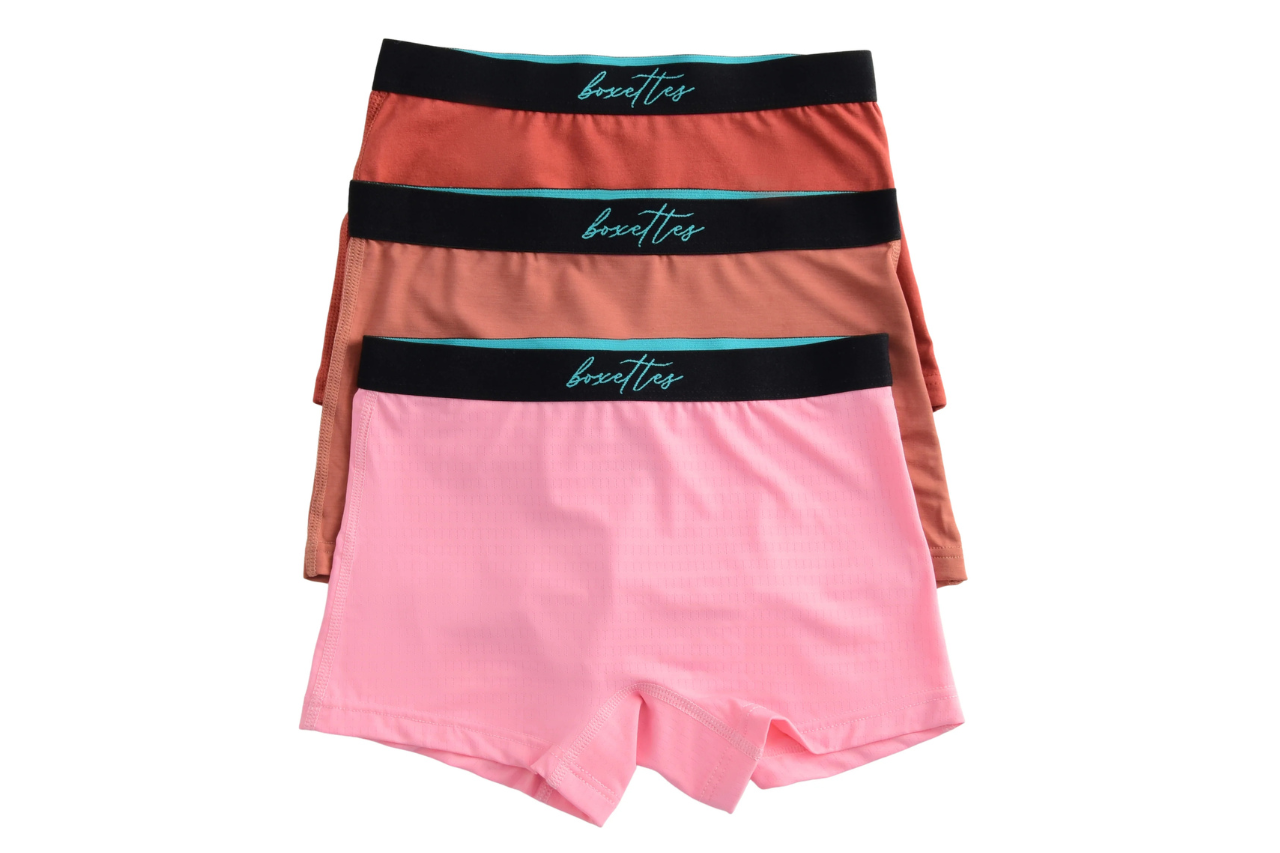 3-Parti Pack Girls Boxer Briefs Sampler (cotton, nylon mesh and modal)