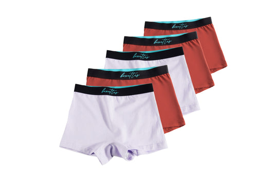 Girls' Cotton Boxer Briefs, 5-pack