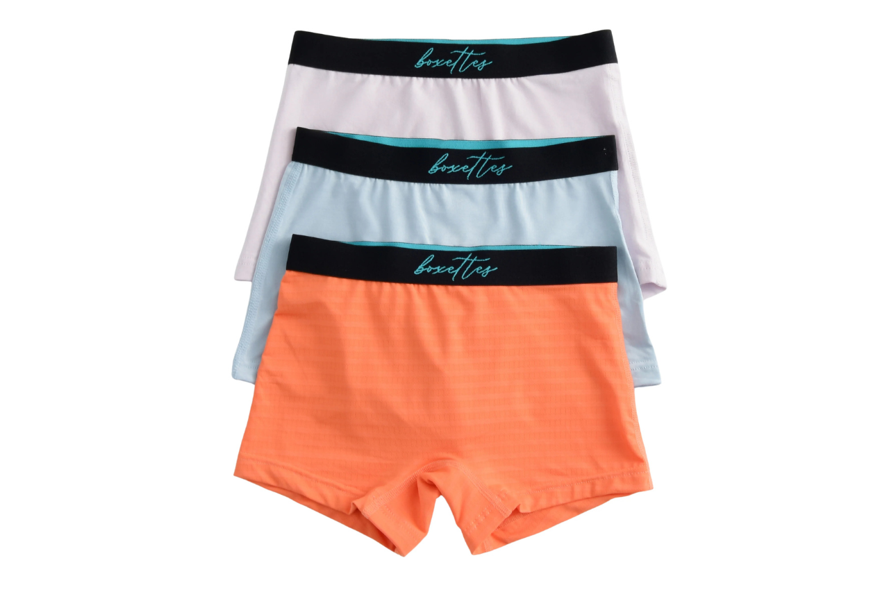 3-Parti Pack Girls Boxer Briefs Sampler (cotton, nylon mesh and modal)