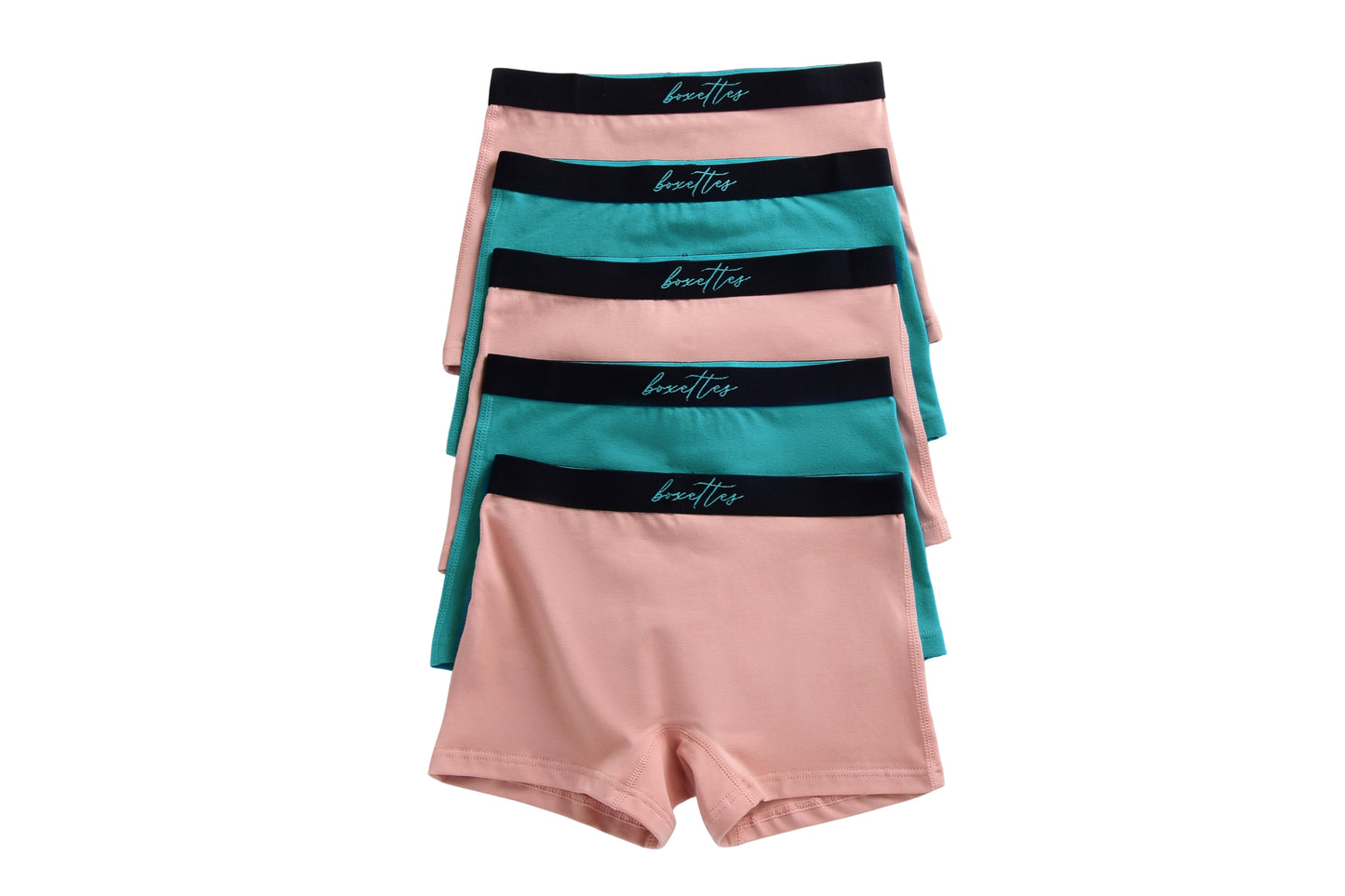 Girls' Cotton Boxer Briefs, 5-pack