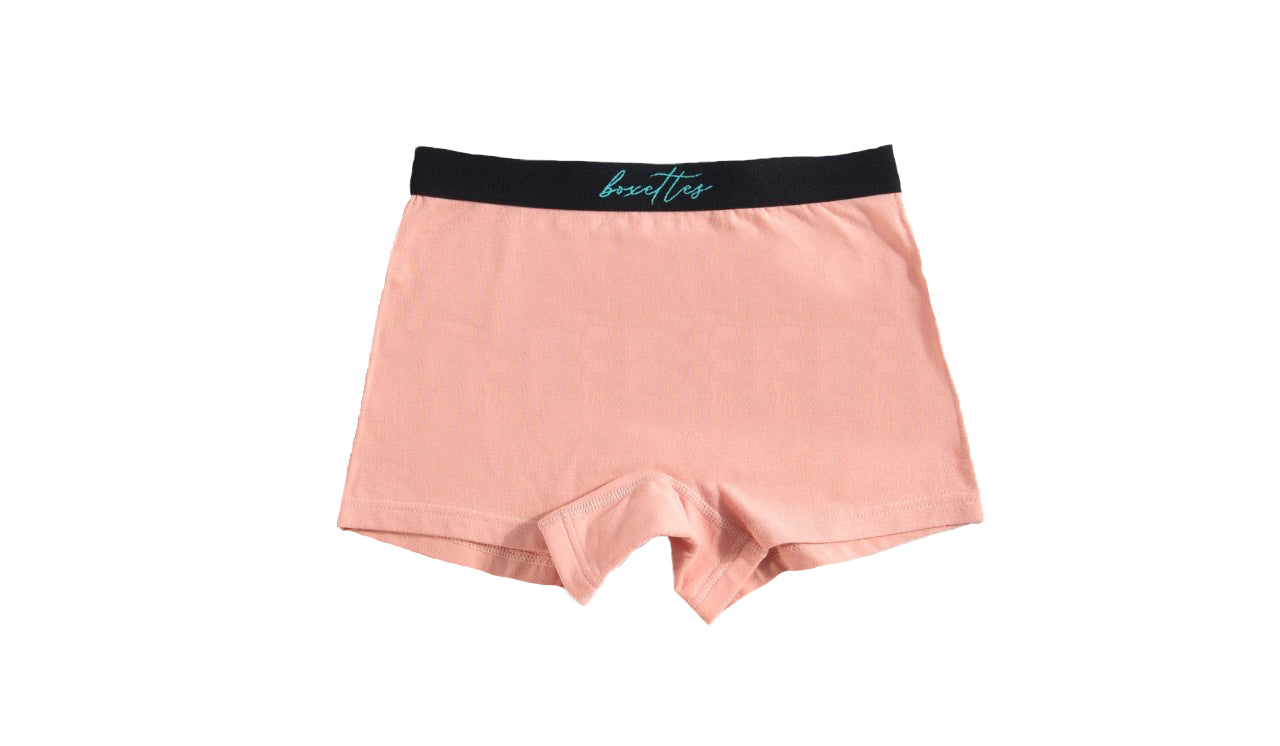 Girls peach cotton boxer briefs single product image by Boxettes