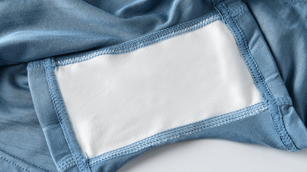 Blue girls boxer briefs showing smooth modal fabric and soft gusset interior