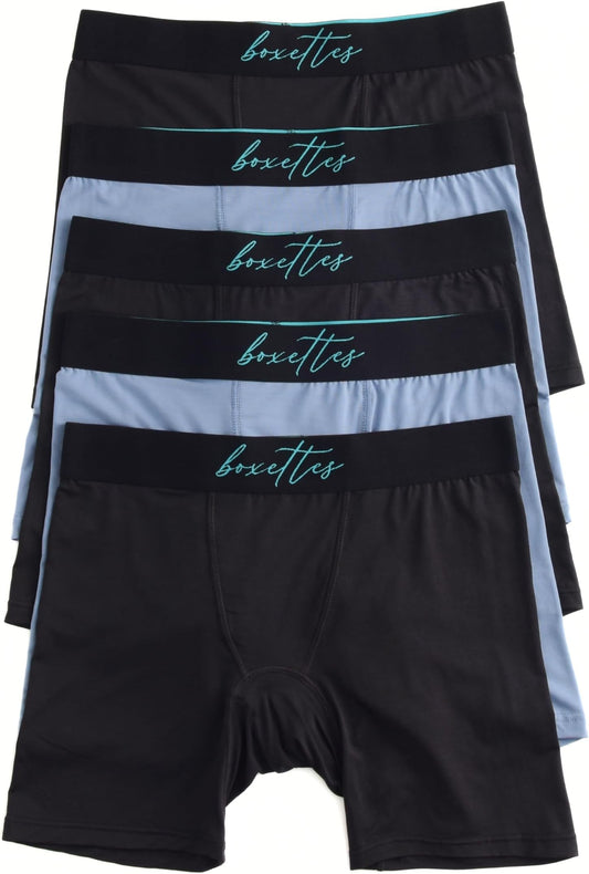 Period PadGrip™ Boxer, 5-pack | PadGrip™ Lining | Soft Stretch Modal | 4” Inseam | Stay-Put Waistband