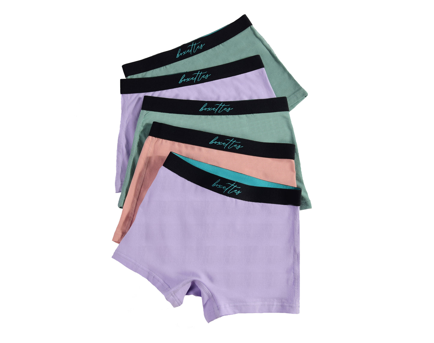 Girls' Cotton Boxer Briefs, 5-pack