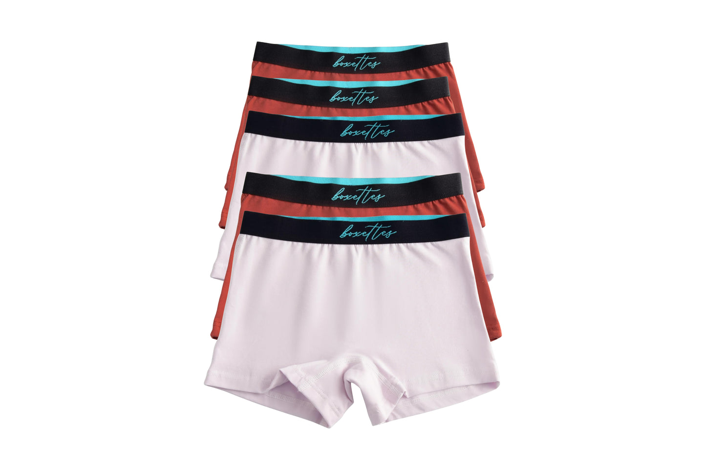 Girls' Cotton Boxer Briefs, 5-pack