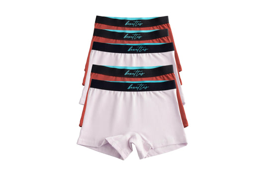 Girls' Cotton Boxer Briefs, 5-pack
